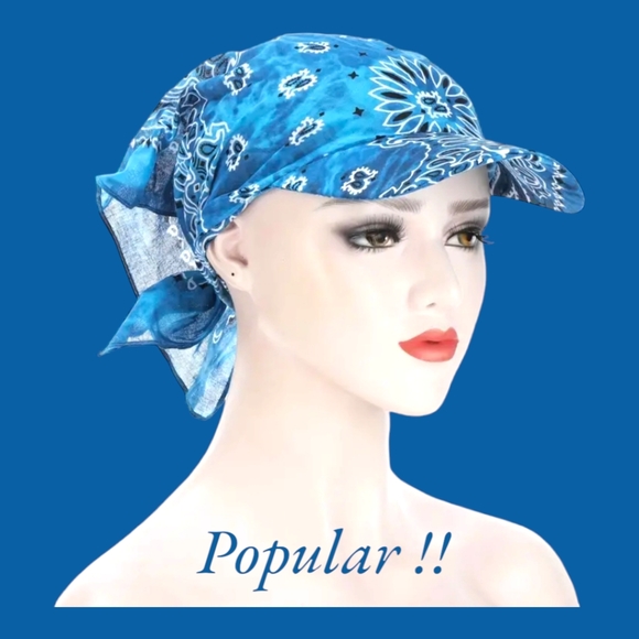 Royal Blue Popular Stylish Bandana Scarf  Sun Cap !! - Picture 2 of 9